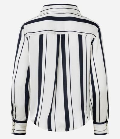 Camisa Satinada con Rayas y Vista con Botones 8