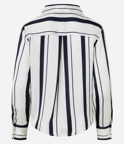 Camisa Satinada con Rayas y Vista con Botones 10