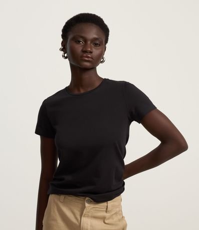 Blusa en Algodón Spandex con Manga Corta