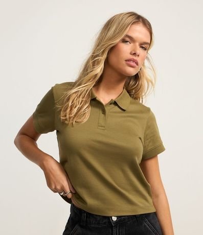 Blusa con Cuello Polo en Algodón Peruano