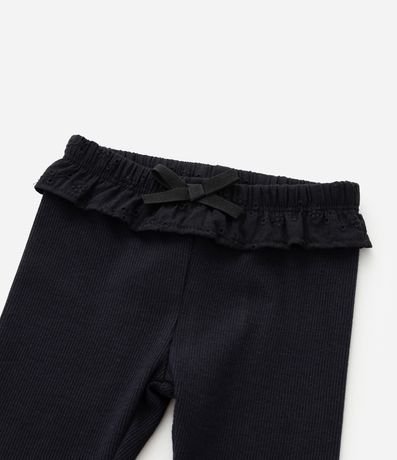 Pantalón Legging Infantil Acanalada con Volado en la Cintura - Talle 0 a 18 meses 4