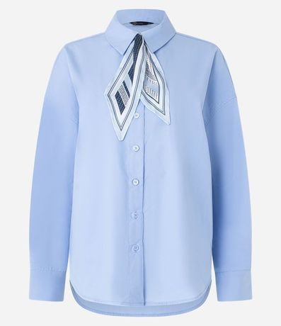 Camisa Oversized en Tricolina con Pañuelo Estampado 6