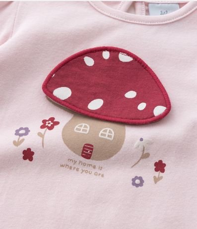 Body Infantil con Estampa Interactiva Cogumelo - Tam  0 a 18 meses 5