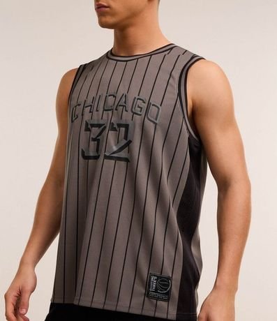 Musculosa Deportiva de Baloncesto con Tecnologia Dry y Estampa Lettering Chicago New 3