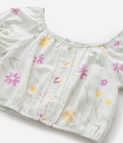 Blusa Cropped Infantil con Estampa Floral - Talle 5 a 14 años 4