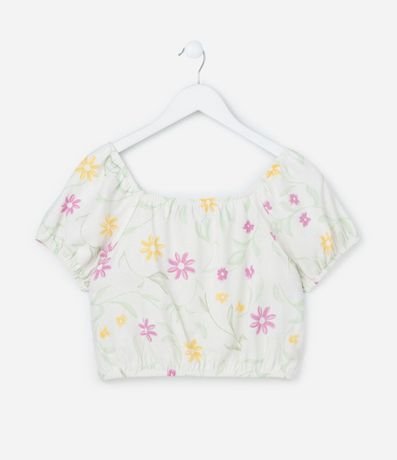 Blusa Cropped Infantil con Estampa Floral - Talle 5 a 14 años 3