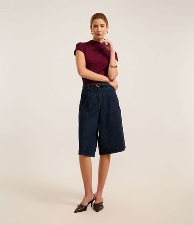 Blusa en Viscosa Seamless con Cuello Alto 2