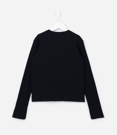 Remera Infantil Acanalada con Bordado Margaritas - Talle 5 a 14 años 2