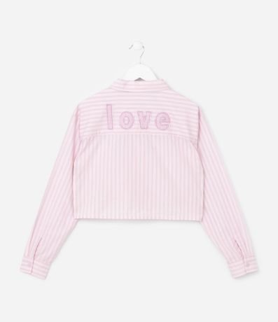 Camisa Corta Infantil en Tricolina con Rayas a Hilo Teñido - Talle 5 a 14 años 3