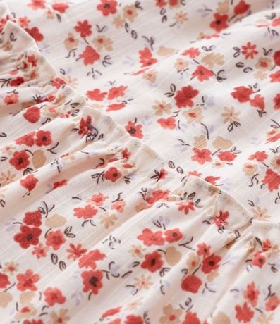 Pollera Infantil con Encaje y Estampa Floral - Talle 5 a 14 años 5