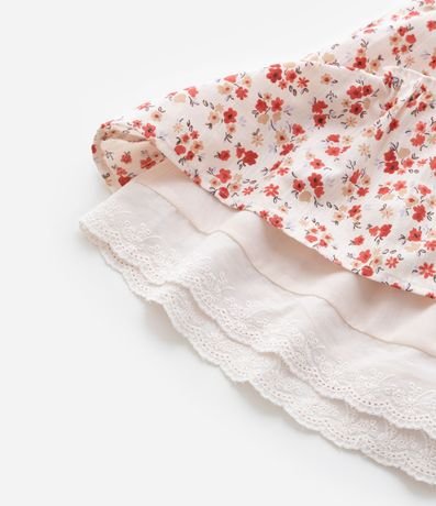 Pollera Infantil con Encaje y Estampa Floral - Talle 5 a 14 años 6