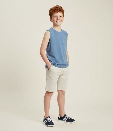 Bermuda Infantil en Algodón y Lino con Cintura Elástica - Talle 5 a 14 años 1