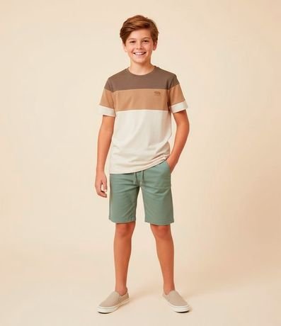 Bermuda Infantil en Algodón y Lino con Cintura Elástica - Talle 5 a 14 años