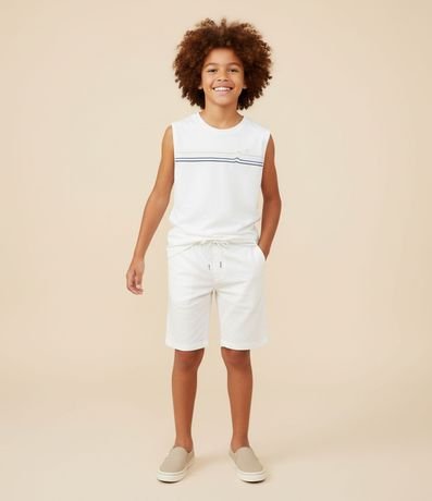 Bermuda Infantil en Algodón y Lino con Cintura Elástica - Talle 5 a 14 años