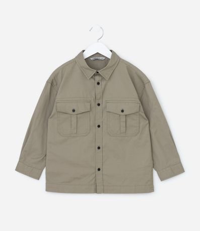 Camisa Infantil en Sarga con Bolsillos - Talle 5 a 14 años