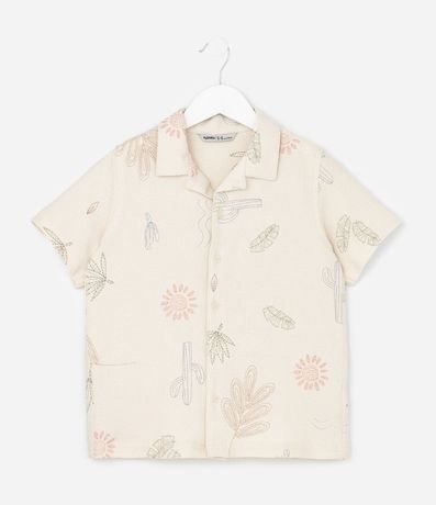 Camisa Infantil Texturizada con Estampa Folhas y Cactos - 1 a 5 años 2