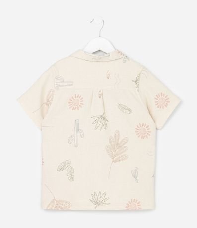 Camisa Infantil Texturizada con Estampa Folhas y Cactos - 1 a 5 años 3