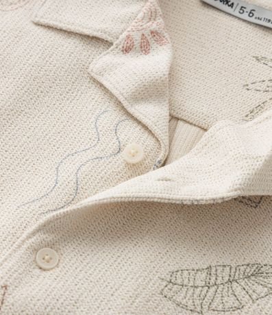 Camisa Infantil Texturizada con Estampa Folhas y Cactos - 1 a 5 años 5