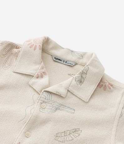 Camisa Infantil Texturizada con Estampa Folhas y Cactos - 1 a 5 años 6