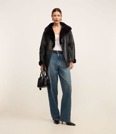 Pantalón Baggy en Jeans Dirty con Bolsillo Cuchillo