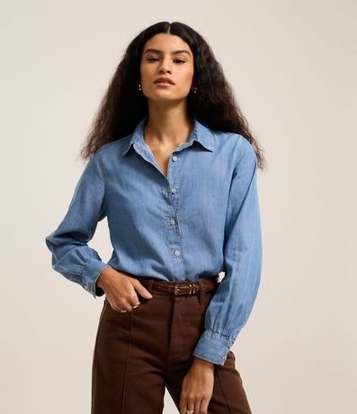 Camisa Jeans Liocel con Fruncidos en los Puños