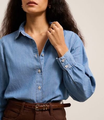 Camisa Jeans Liocel con Fruncidos en los Puños 3