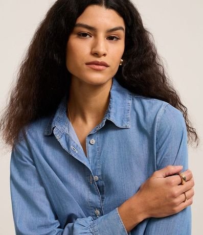 Camisa Jeans Liocel con Fruncidos en los Puños 4