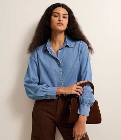 Camisa Jeans Liocel con Fruncidos en los Puños 5
