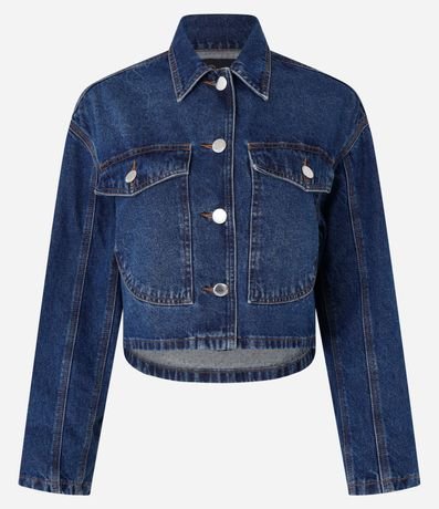 Campera Jeans con Abotonado y Bolsillo Western 6