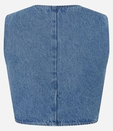 Chaleco en Jeans con Botones y Bajo en V 6