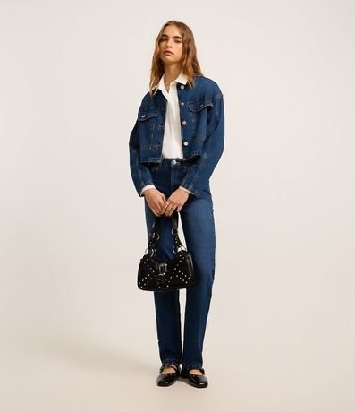 Campera Jeans con Abotonado y Bolsillo Western 2