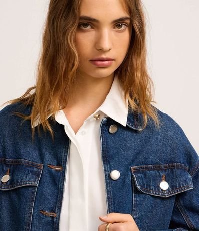 Campera Jeans con Abotonado y Bolsillo Western 3