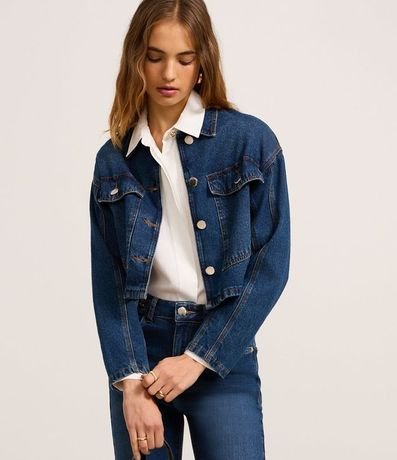 Campera Jeans con Abotonado y Bolsillo Western 4