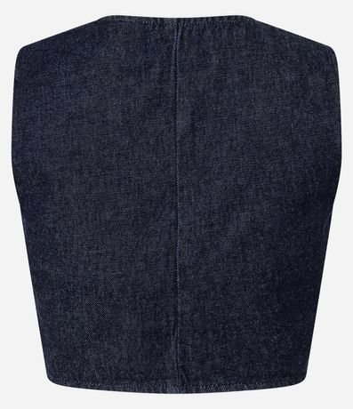 Chaleco en Jeans con Botones y Bajo en V 6