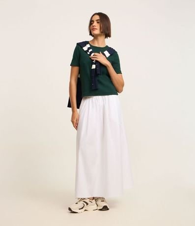 Blusa Básica Ajustada en Rib con Cuello Redondo 2