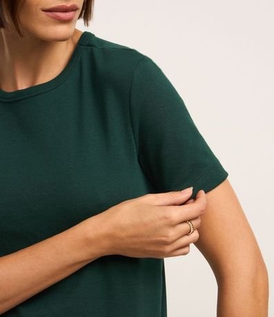 Blusa Básica Ajustada en Rib con Cuello Redondo 5