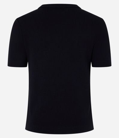 Blusa Básica Ajustada en Rib con Cuello Redondo 6