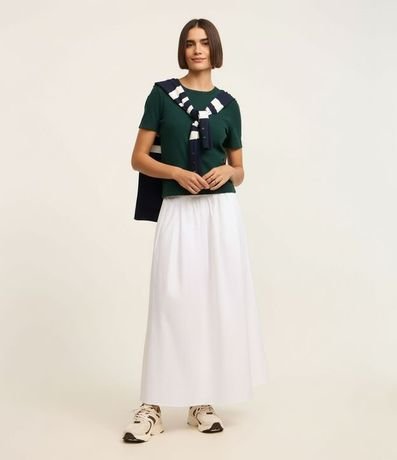 Blusa Básica Ajustada en Rib con Cuello Redondo 4