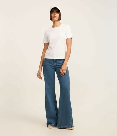 Blusa Básica Ajustada en Rib con Cuello Redondo 4