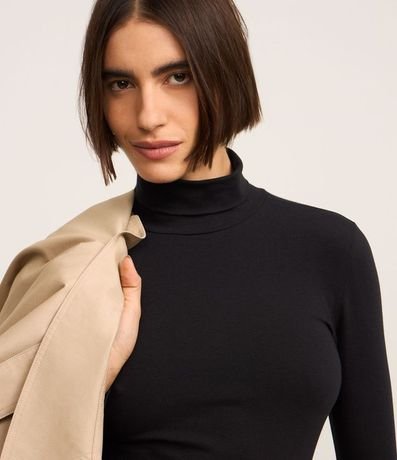 Suéter en Algodón con Cuello Alto