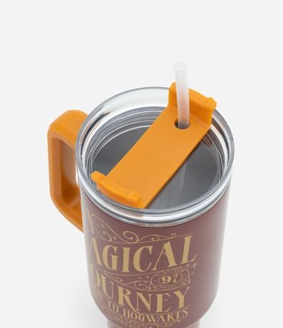 Vaso en Metal con Pajita con Estampa Hogwarts 1,2L 2