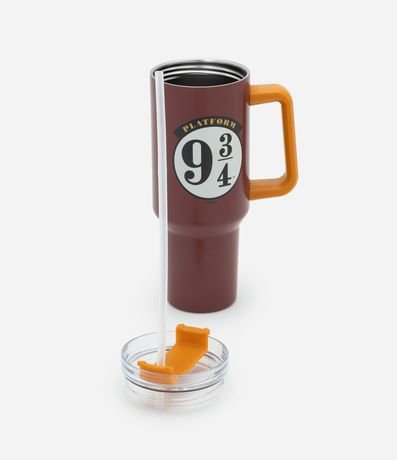 Vaso en Metal con Pajita con Estampa Hogwarts 1,2L 3