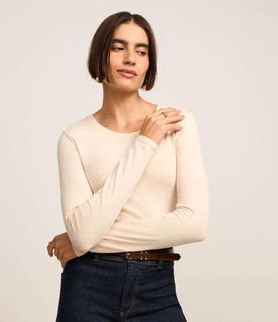 Blusa en Algodón con Cuello Redondo