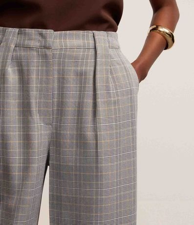 Pantalón Recto Sastrería con Estampa de Cuadros Príncipe de Gales 5