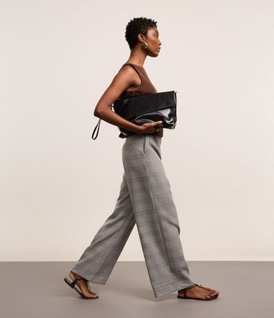 Pantalón Recto Sastrería con Estampa de Cuadros Príncipe de Gales 6