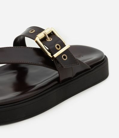 Plana en PU con Dedinho y Detalle de Hebilla 5