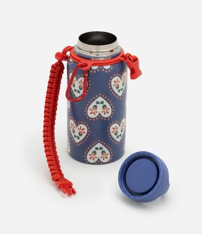 Botella Térmica con Asa y Estampa de Corazones 800ml 4