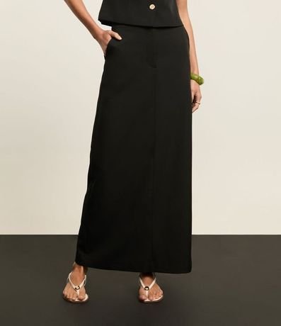 Pollera Lápis Midi Sastrería con Traspase en la Cintura y Pences 3