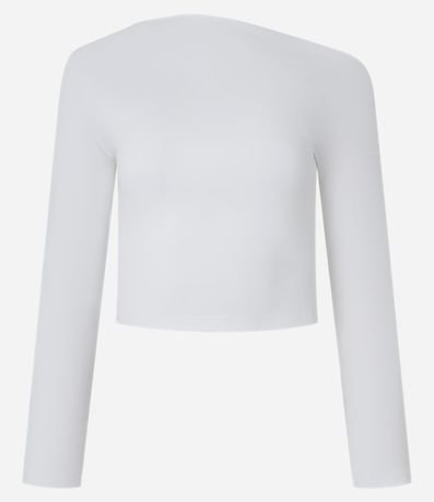 Blusa Corta con Escote Canoa y Manga Larga 4