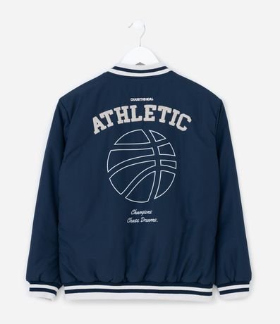 Campera College Bomber Infantil con Estampa Lettering - Talle 5 A 14 años 2